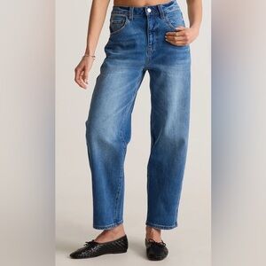 Quince Bella stretch barrel Jean in Atlantic blue